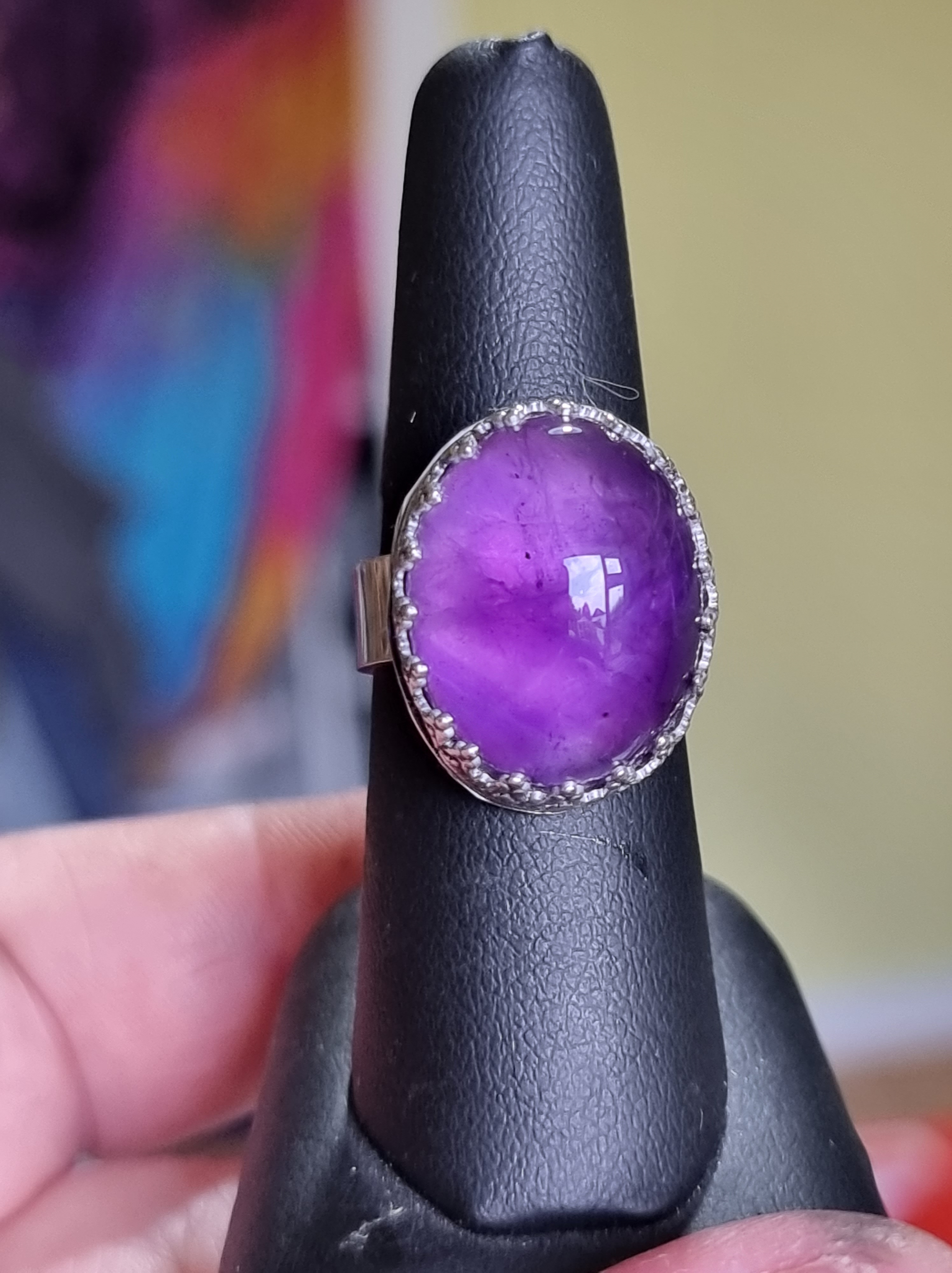 Lusious Amethyst sterling silver ring.